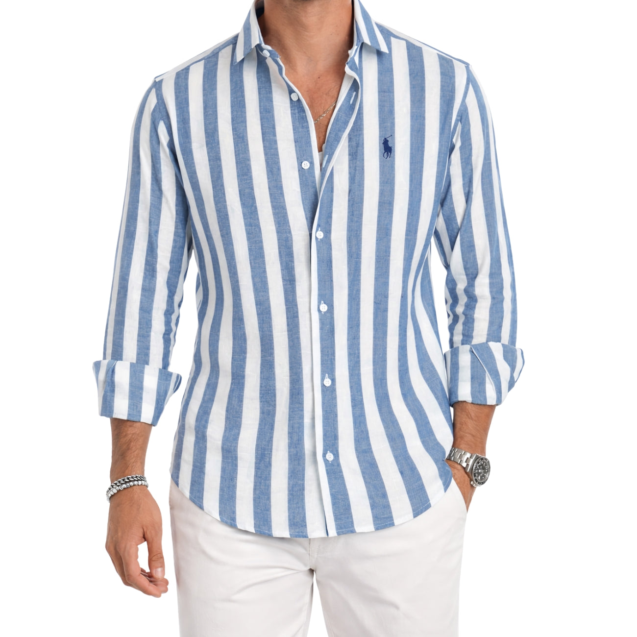 Everyday Classic Striped Button Shirt