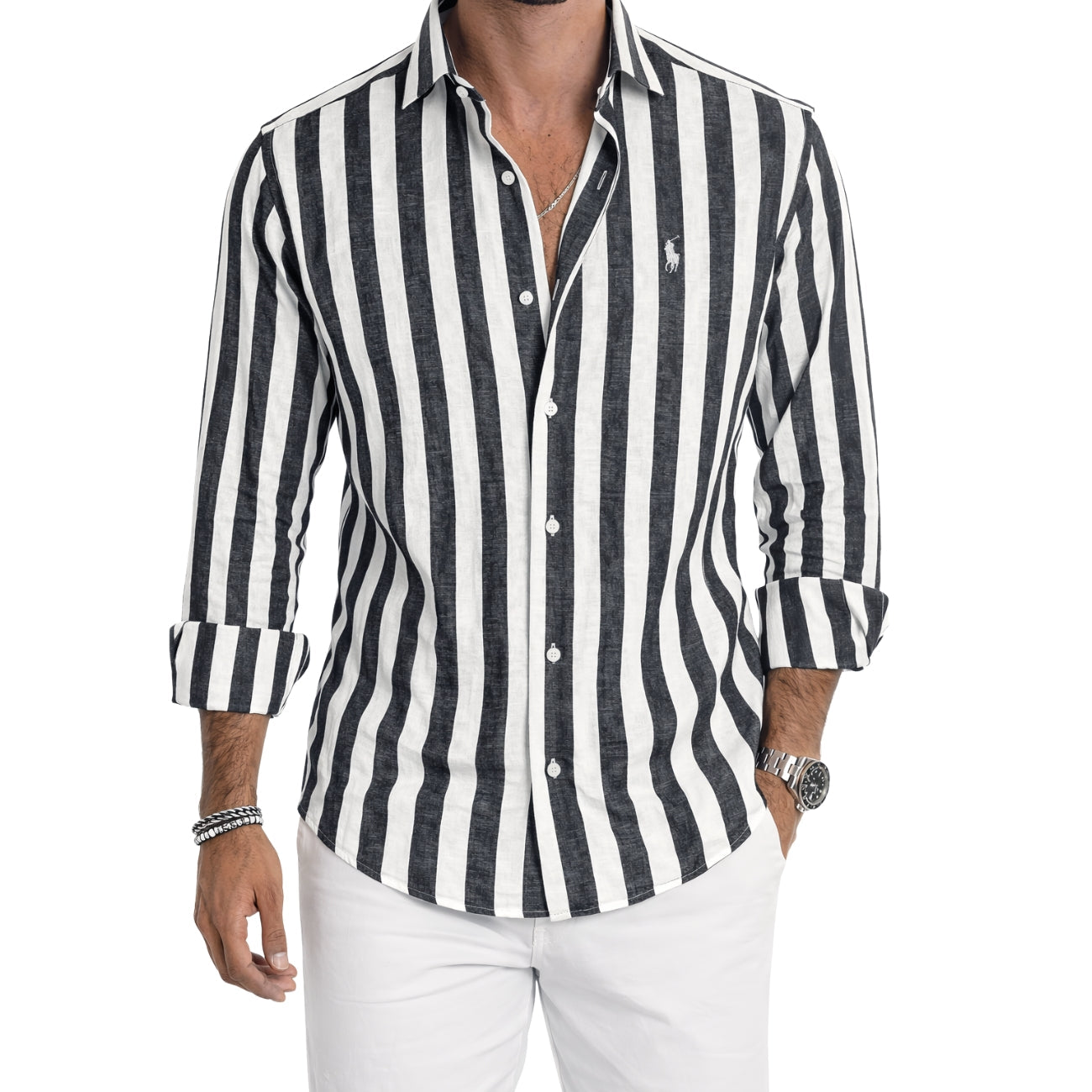 Everyday Classic Striped Button Shirt